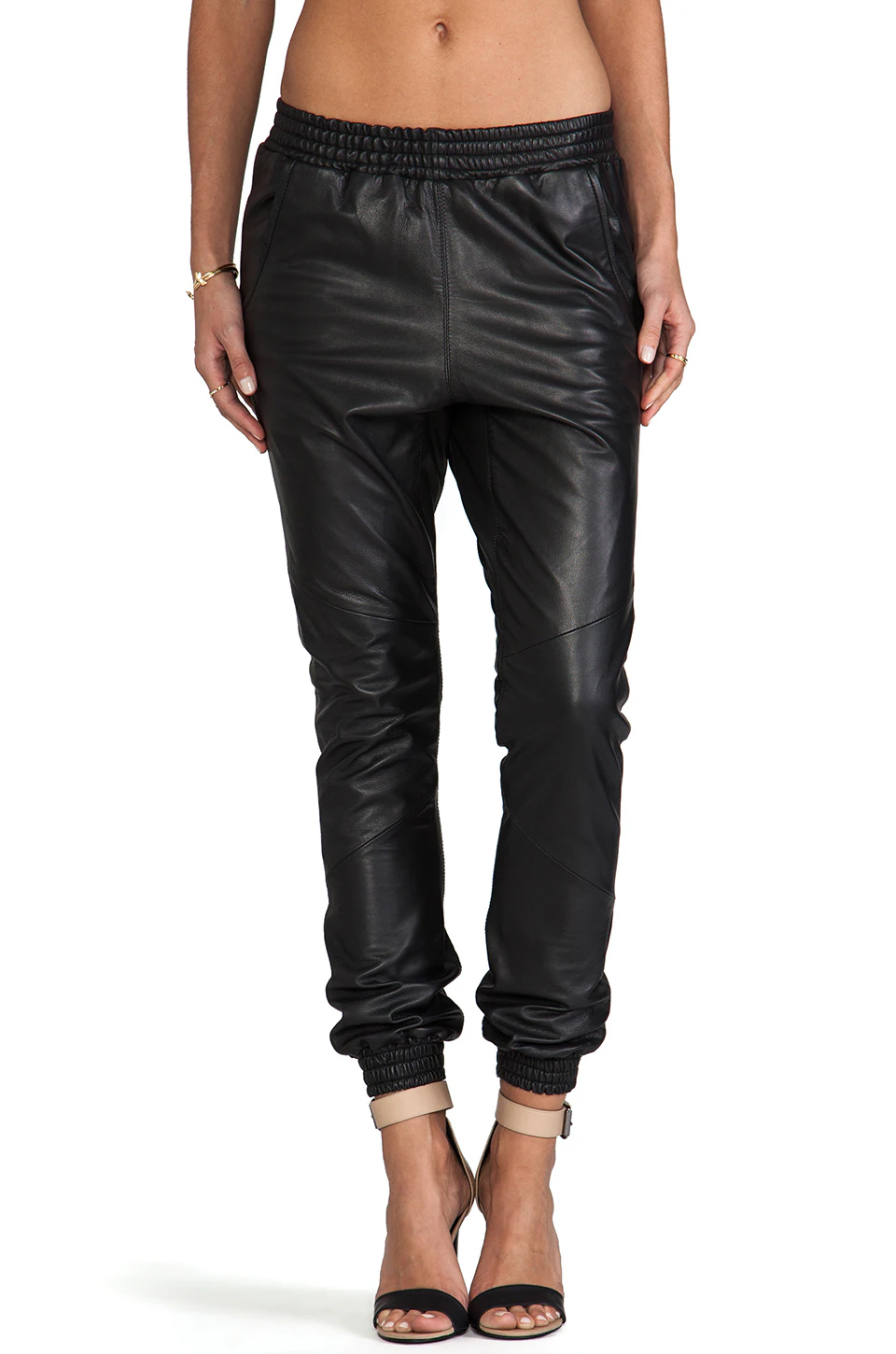 Leather Drop Rise Trackies