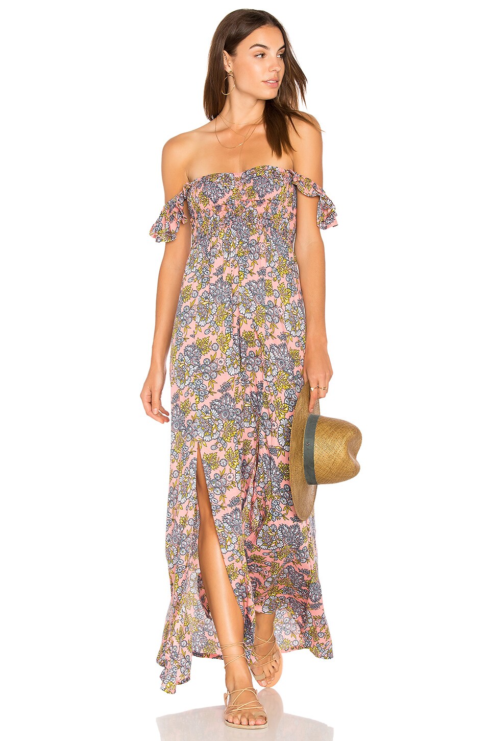 HOLLIE off-the-shoulder maxi dress