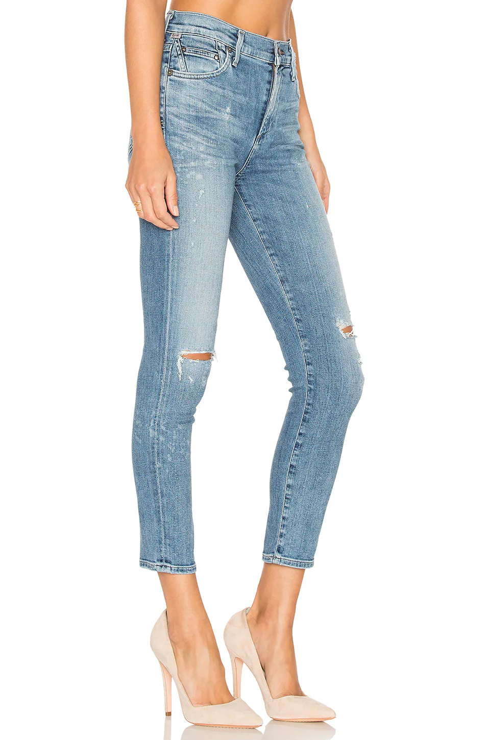 ROCKET CROP high-crotch three-point/nine-point skinny jeans