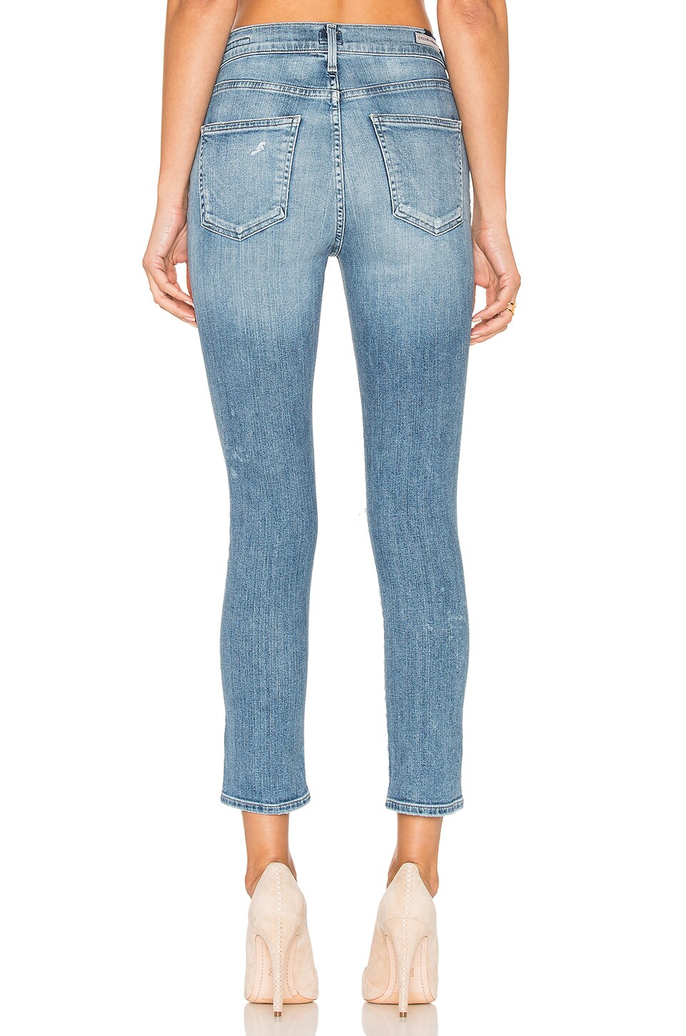 ROCKET CROP high-crotch three-point/nine-point skinny jeans