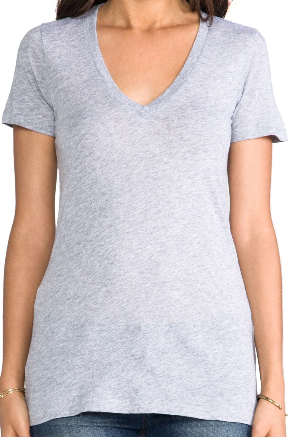 Very Light Jersey V Neck Top