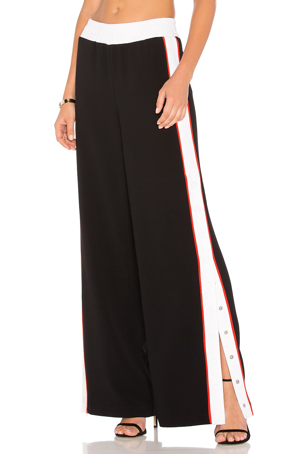 snap button track trousers