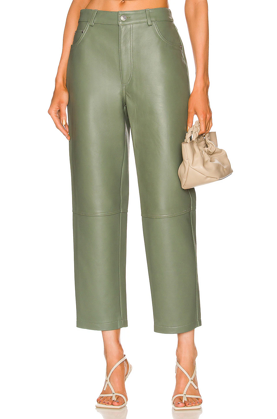 Straight Leg Leather Pant