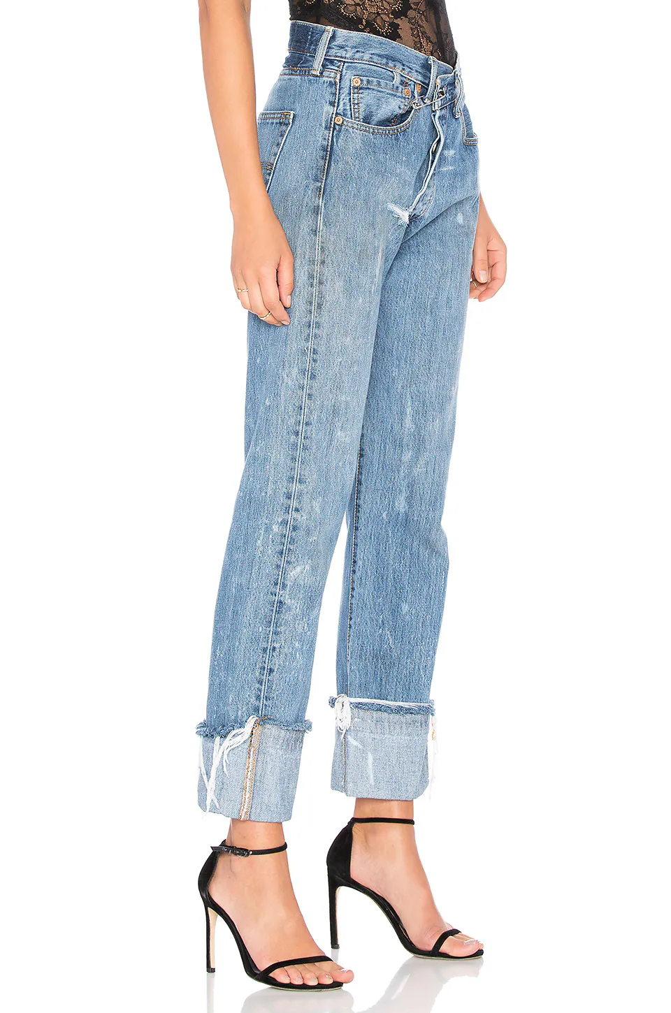 vintage safety pin jeans