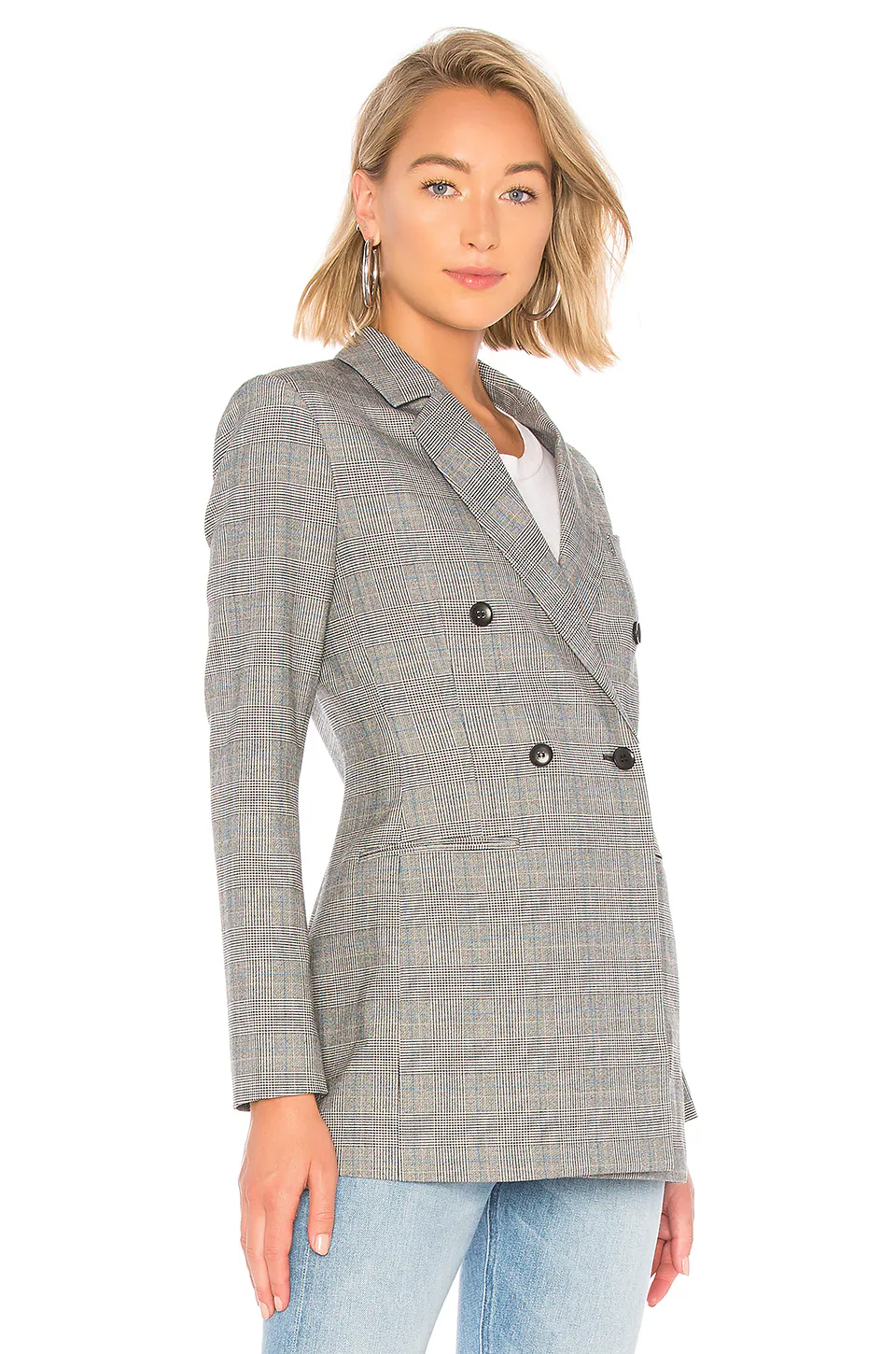 Houndstooth Plaid Blazer