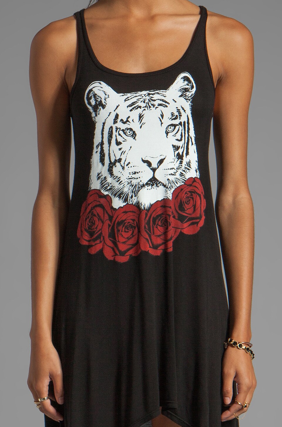 Daria Red Rose Tiger Tank Dress