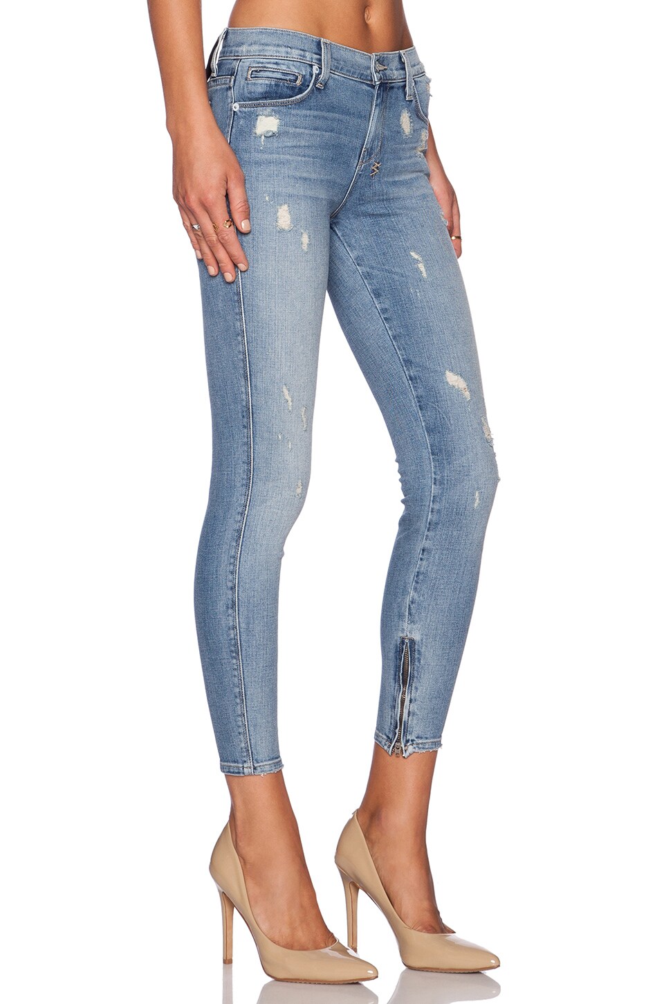 JEANS CROPPED SPRAY ON