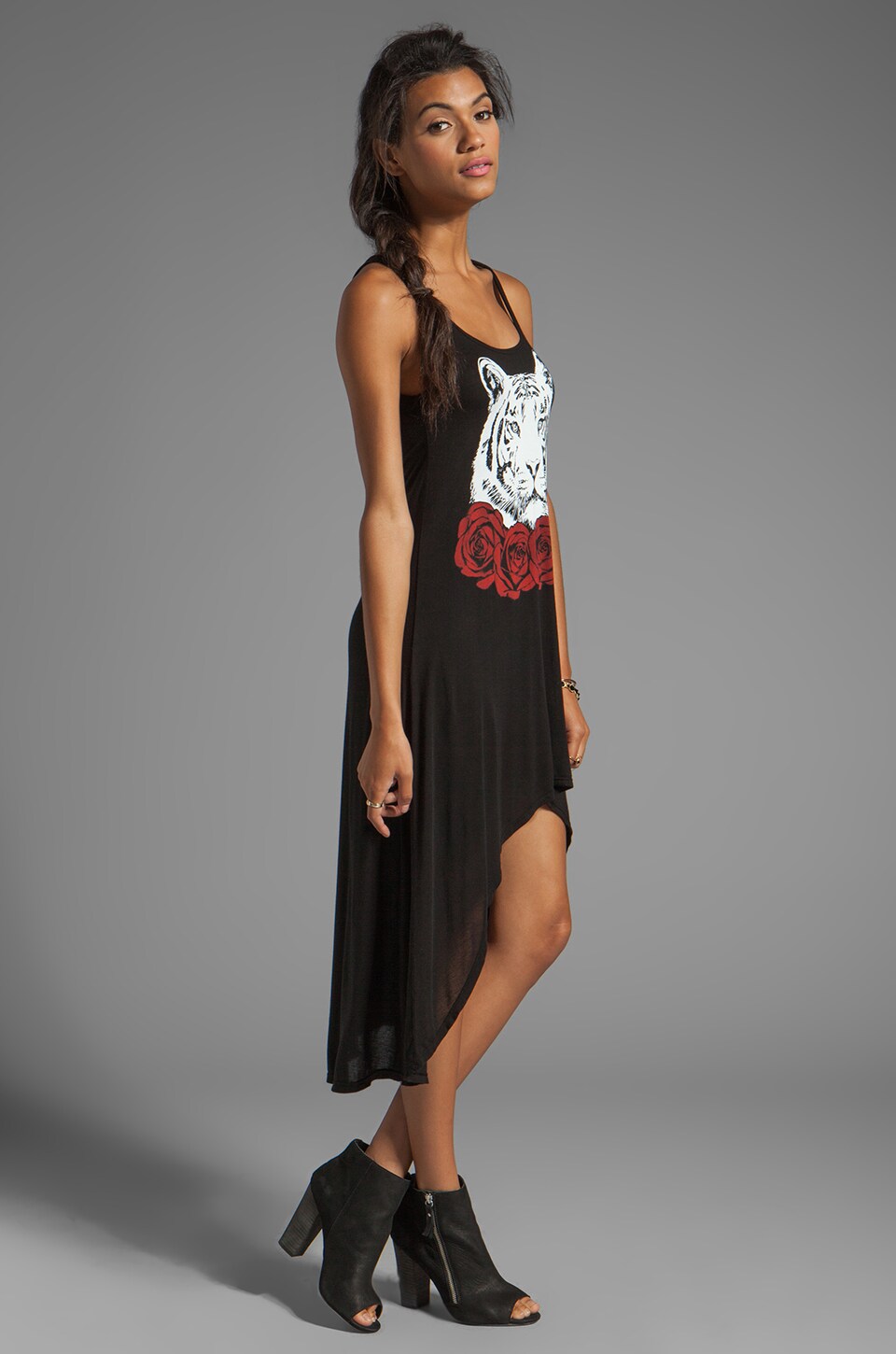 Daria Red Rose Tiger Tank Dress