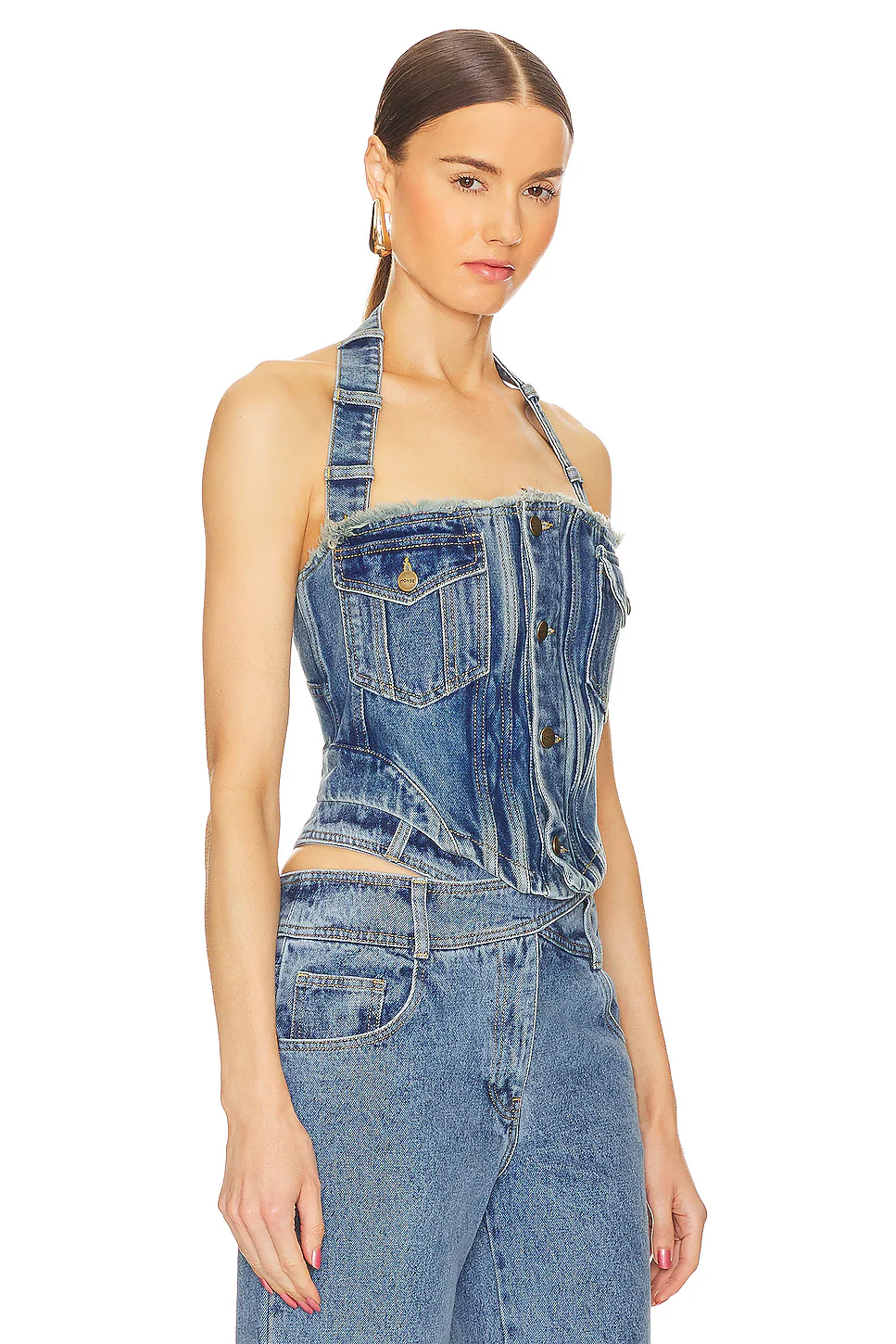 Halter Denim Bustier