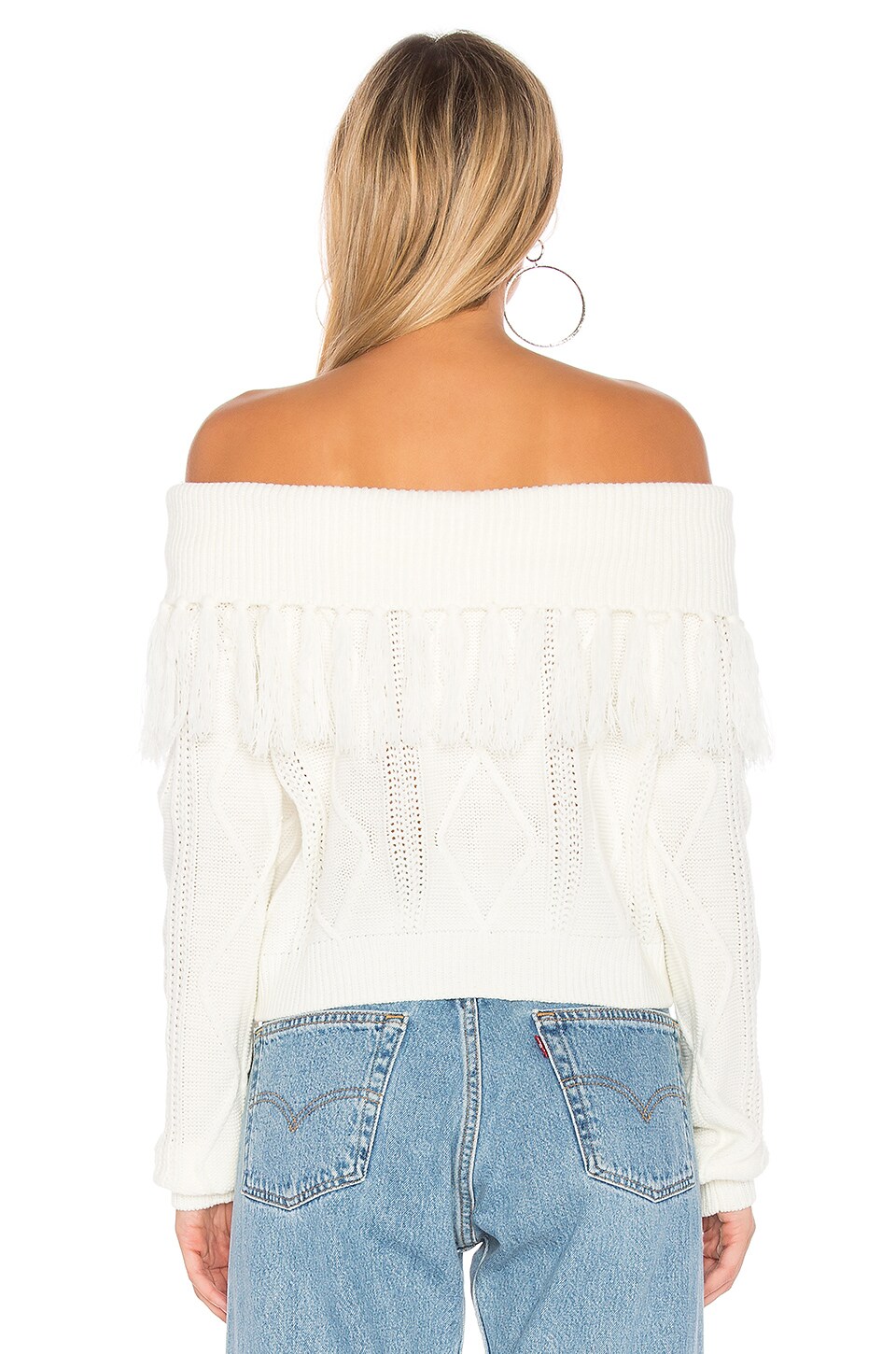 FRINGE off-shoulder sweater