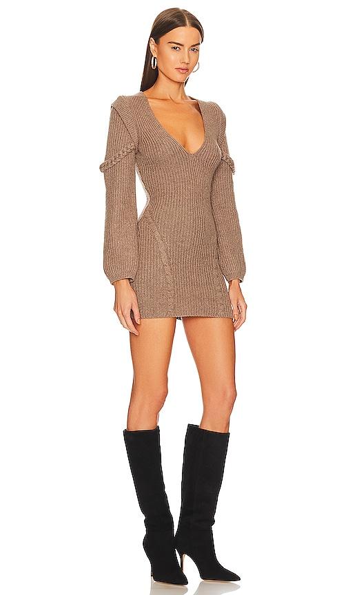 x REVOLVE Malina Deep V Neck Knit Dress