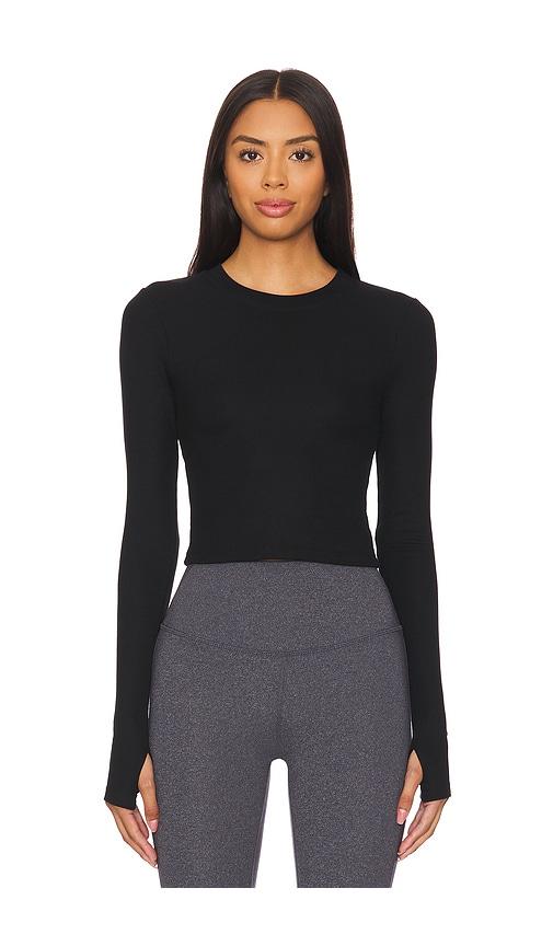 Louise Rib Long Sleeve Crop Top