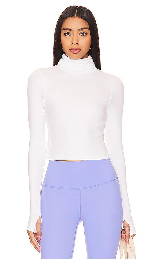 Jackson Rib Cropped Turtleneck Top