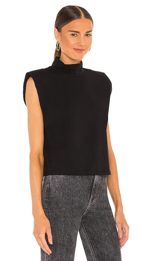 Mock Neck Shoulder Pad Tee