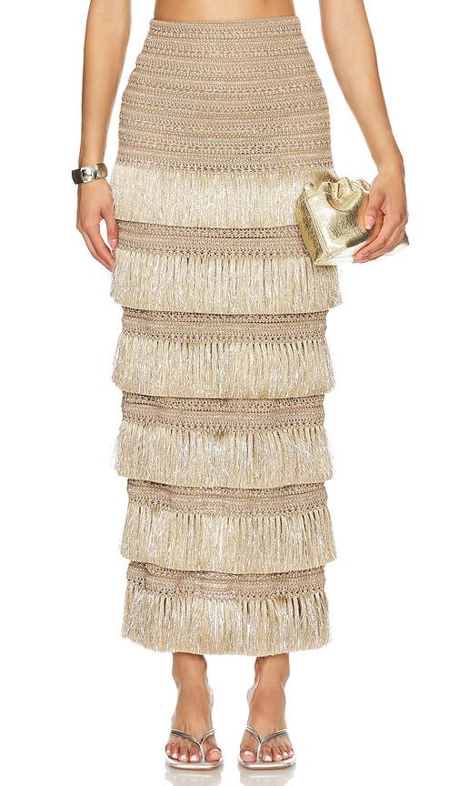 Fringe Maxi Skirt