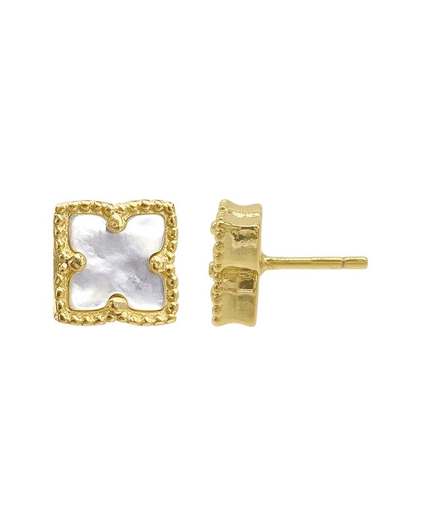 ADORNIA 14K Plated Flower Studs