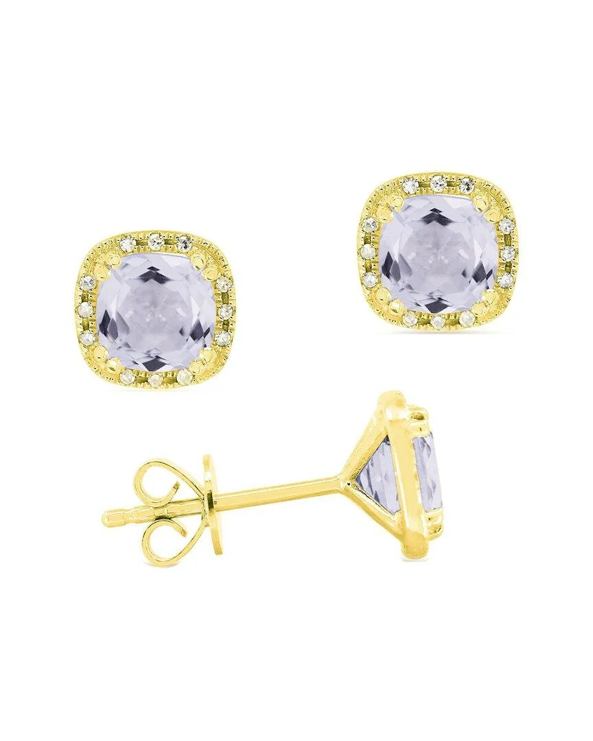 14K 0.06 ct. tw. Diamond & Topaz Earrings