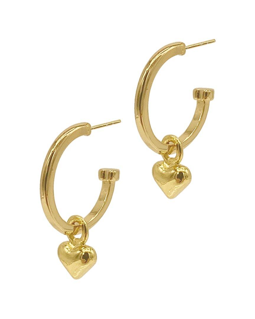 ADORNIA 14K Plated Heart Huggie Earrings