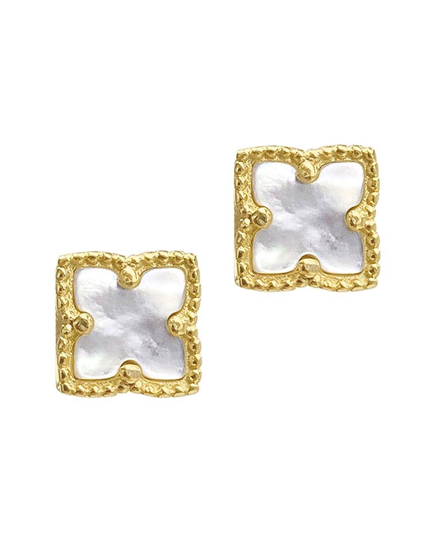 ADORNIA 14K Plated Flower Studs