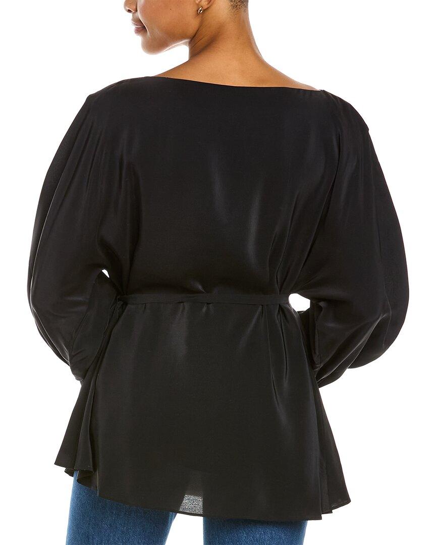 Josie Natori Tie-Waist Silk-Blend Top