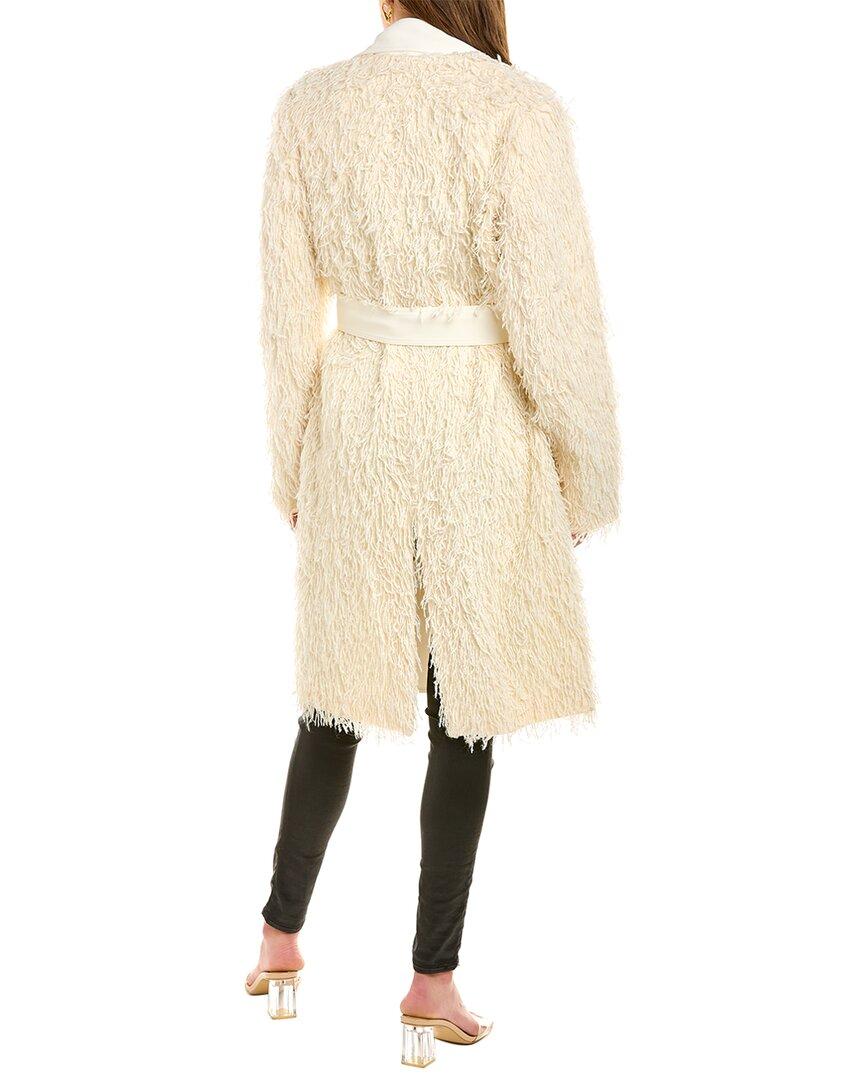 Helmut Lang Wool-Blend Fringe Coat