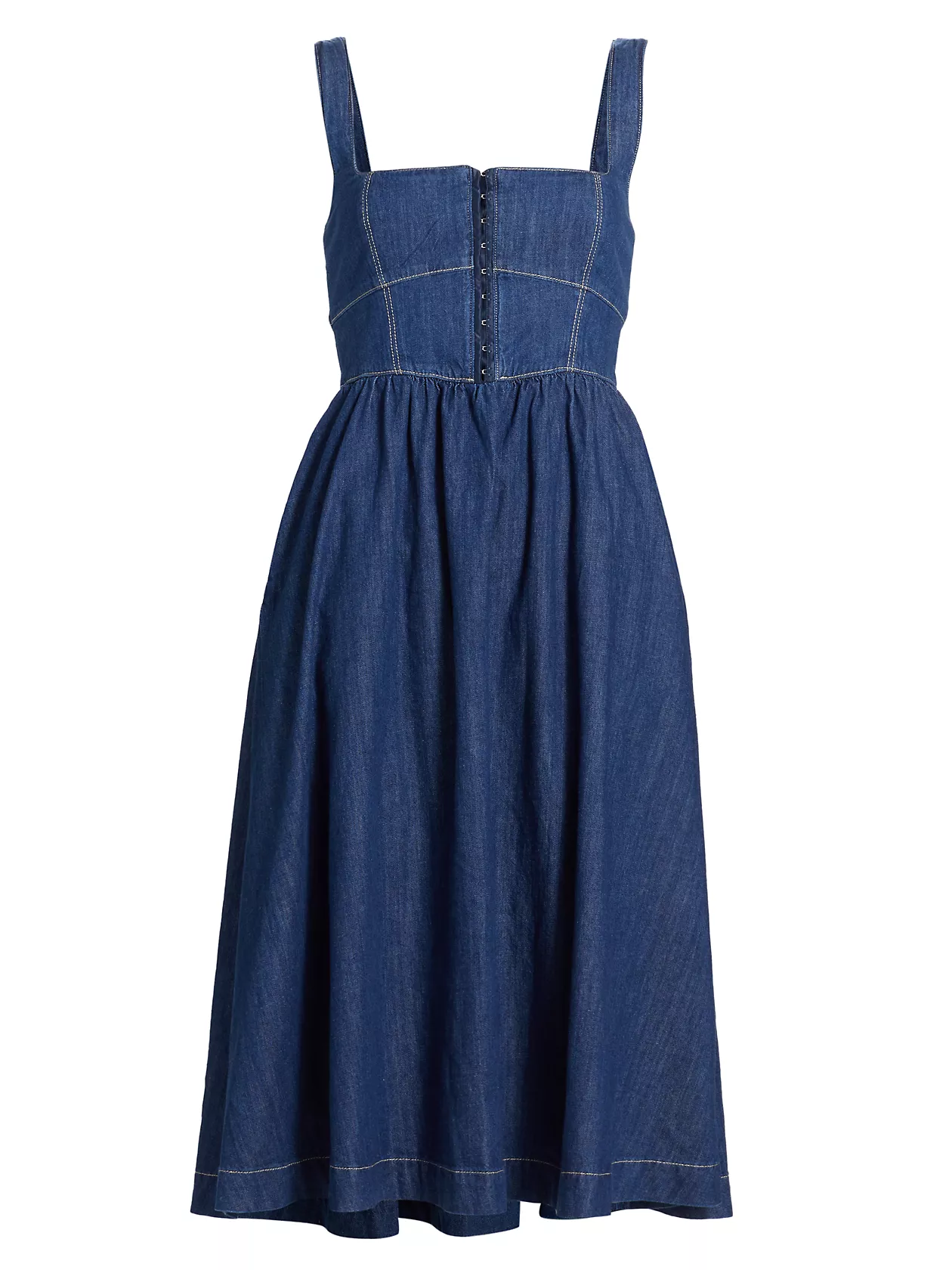 Tagliatelle Denim Midi-Dress