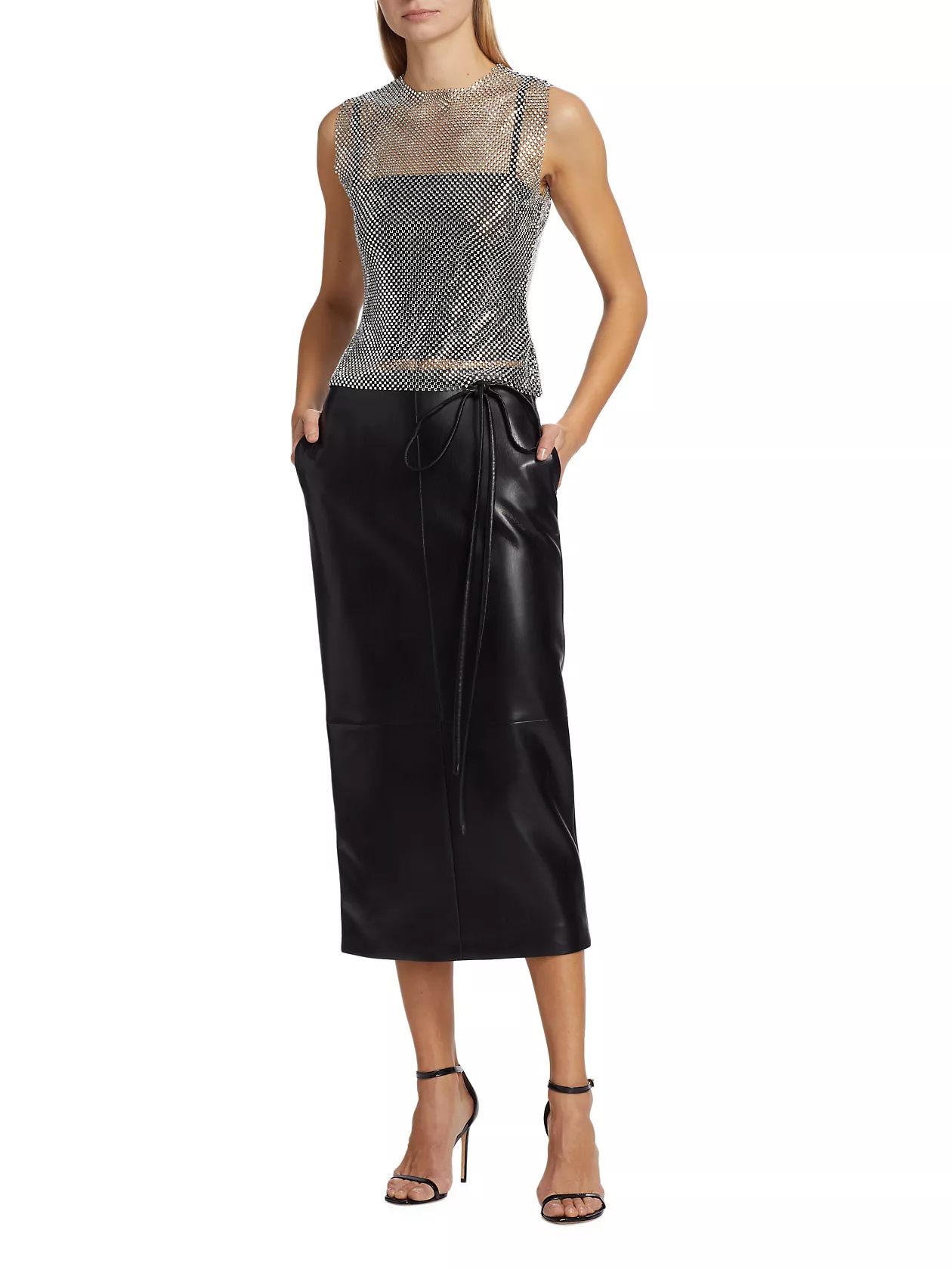 Vegan Leather Midi Skirt