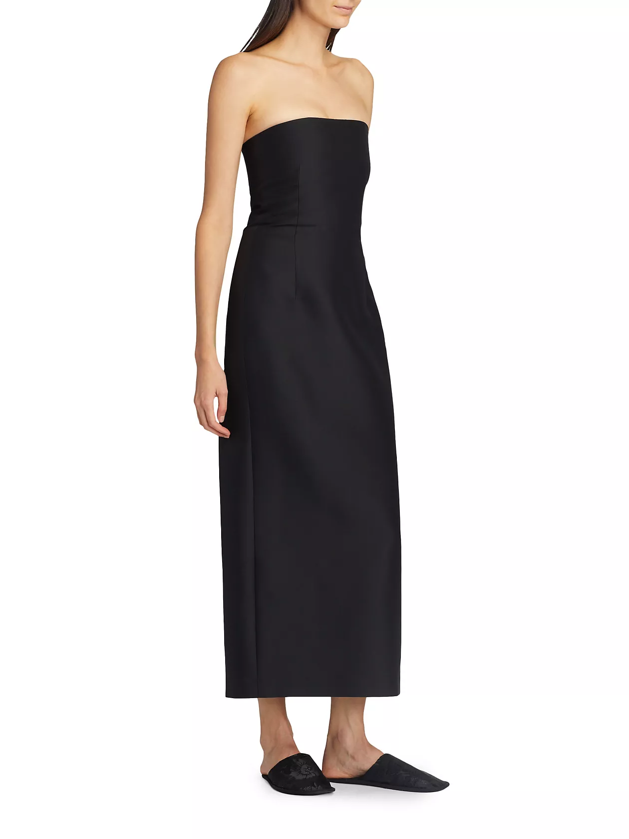 Ward Wool-Silk Strapless Maxi Dress