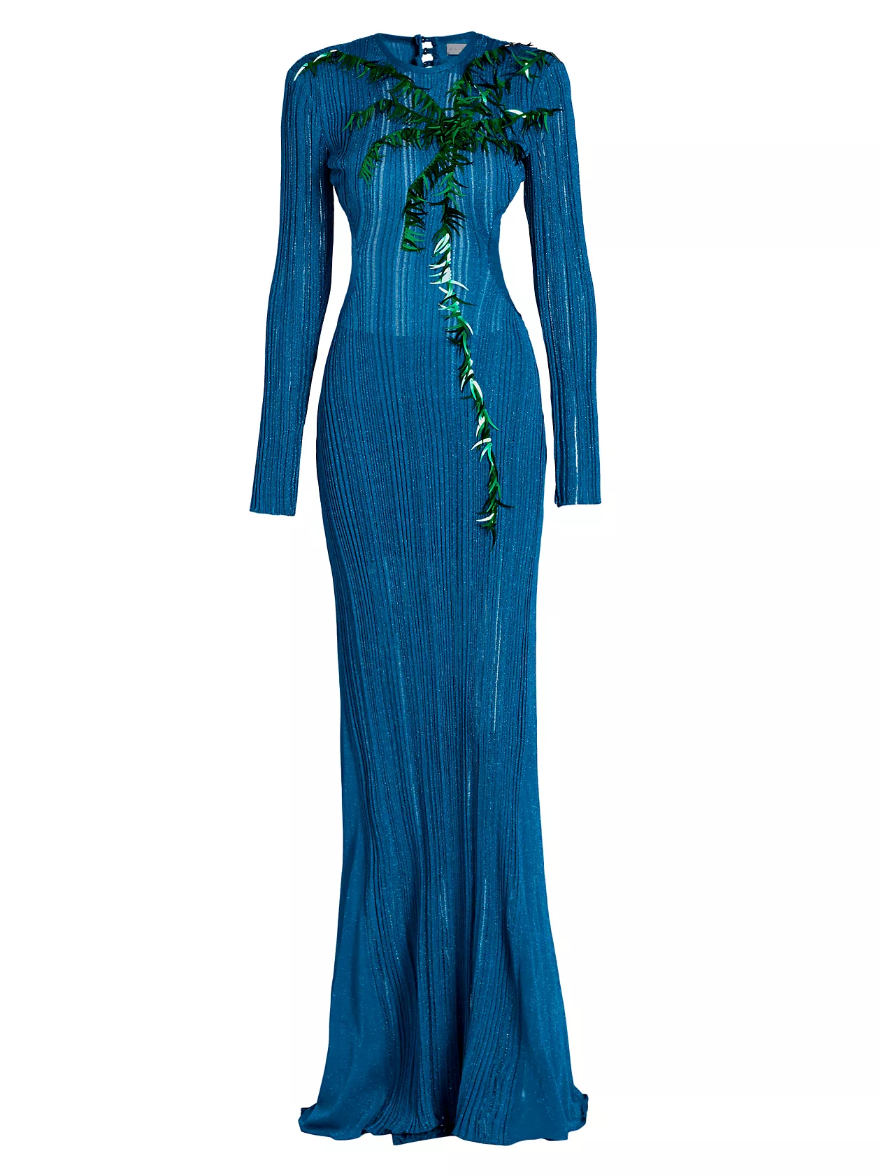 Beaded Palm Knit Gown