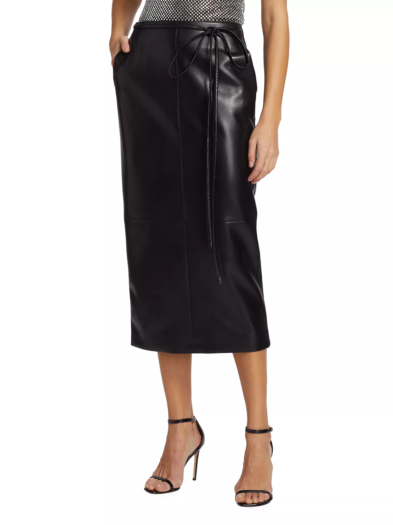 Vegan Leather Midi Skirt