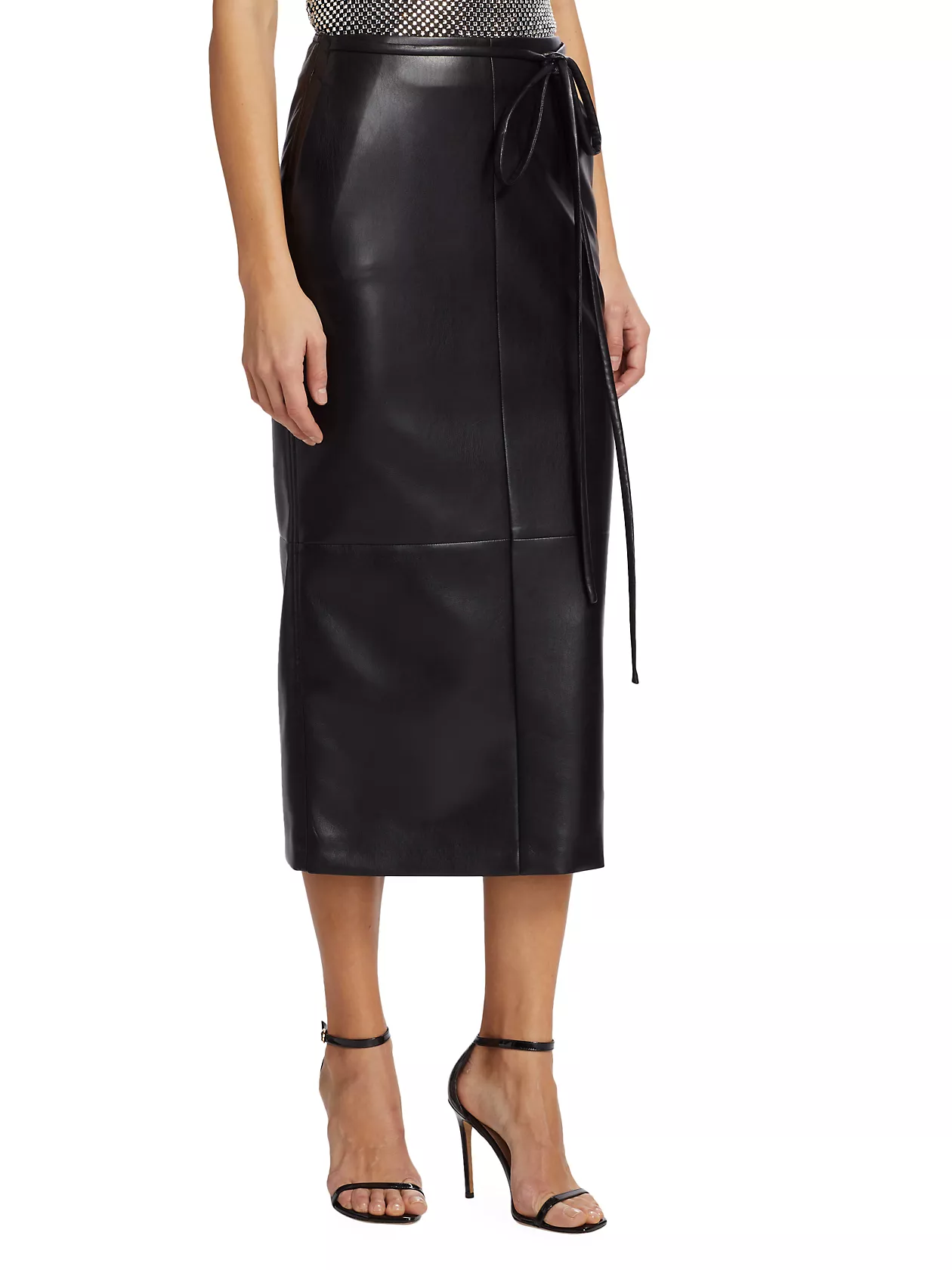 Vegan Leather Midi Skirt