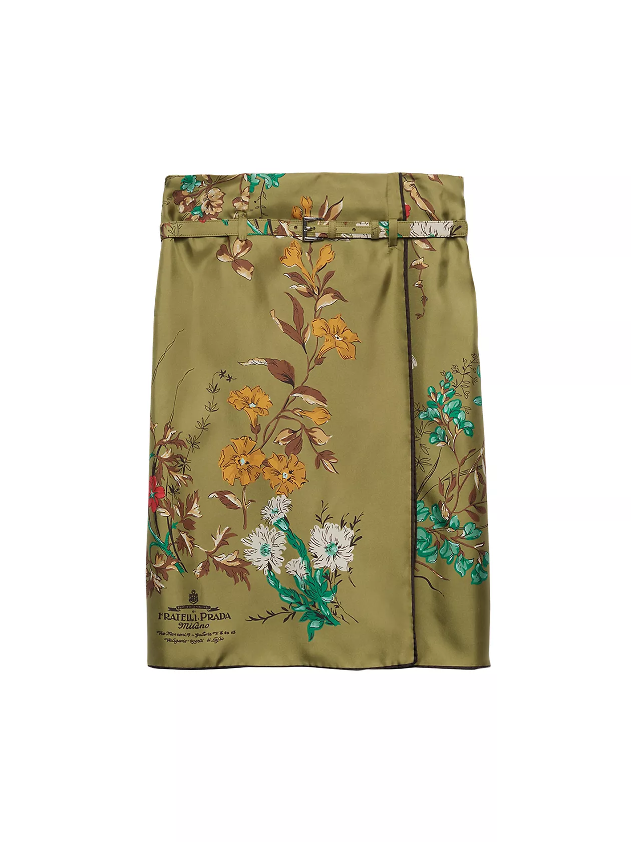 Printed Silk Twill Skirt