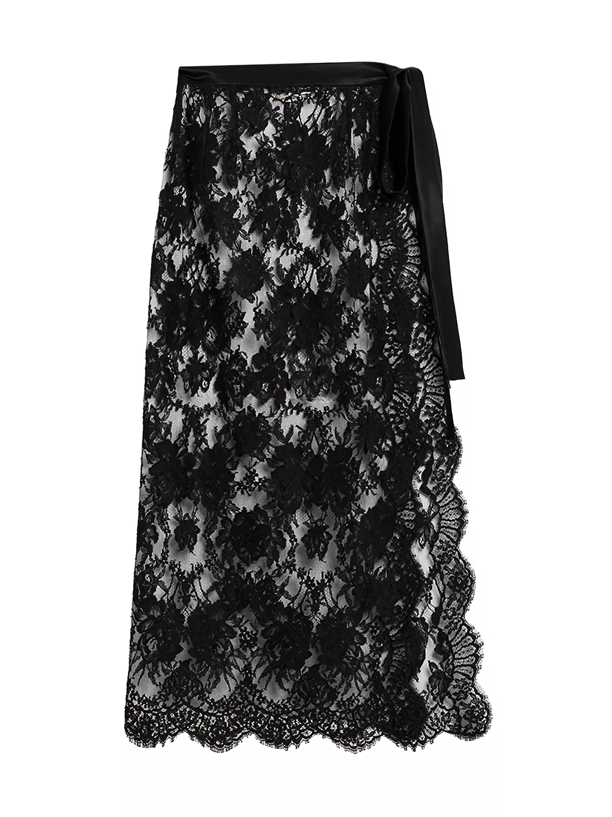 Pizzo Sheer Lace Midi-Skirt