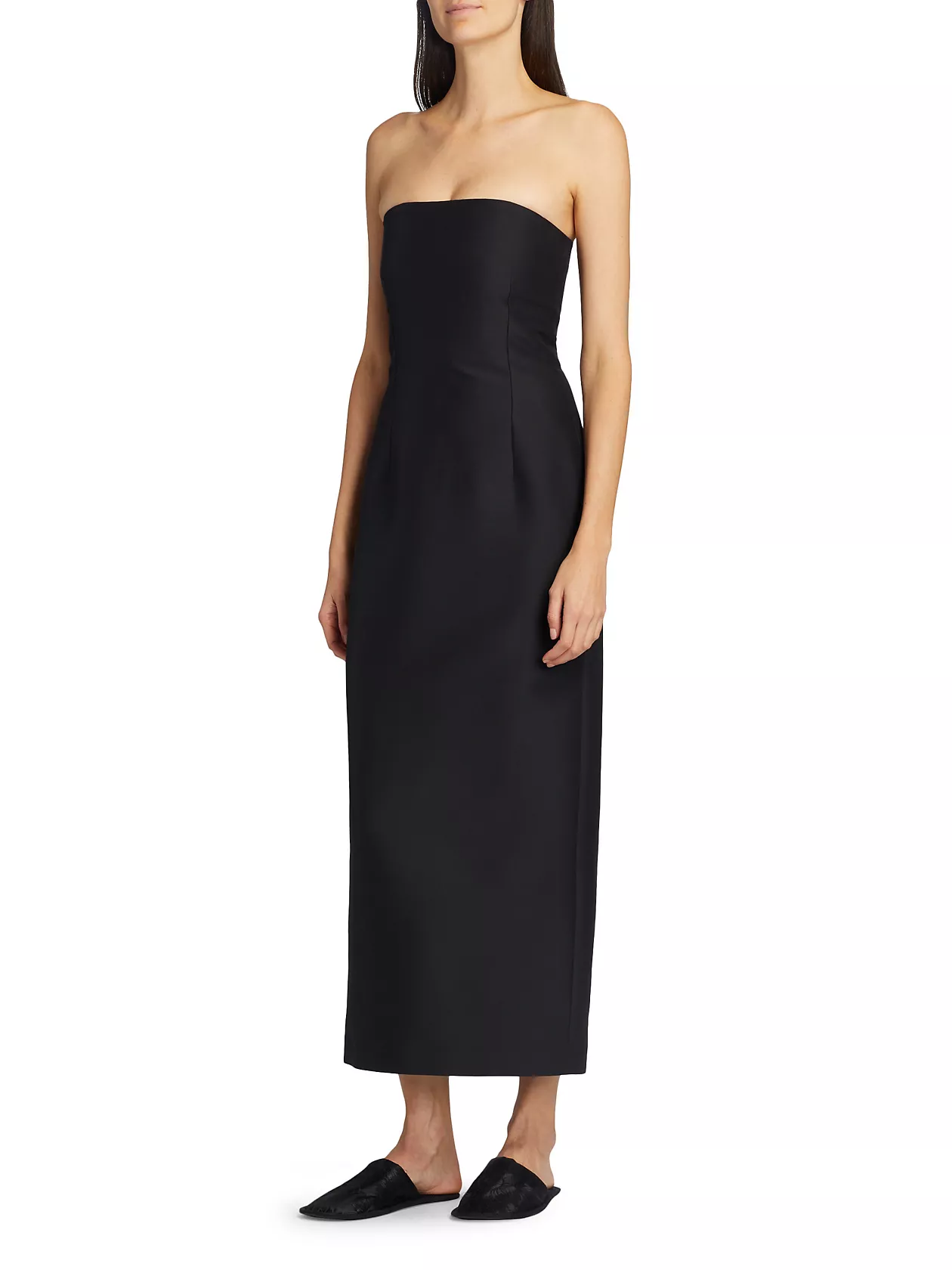 Ward Wool-Silk Strapless Maxi Dress