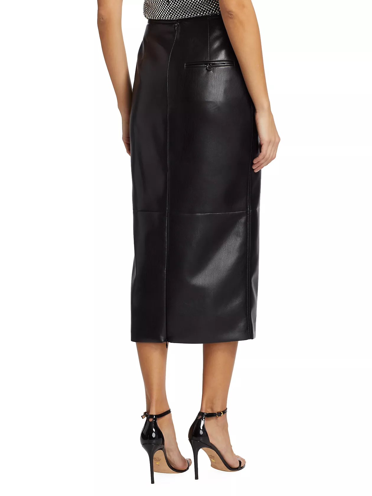 Vegan Leather Midi Skirt