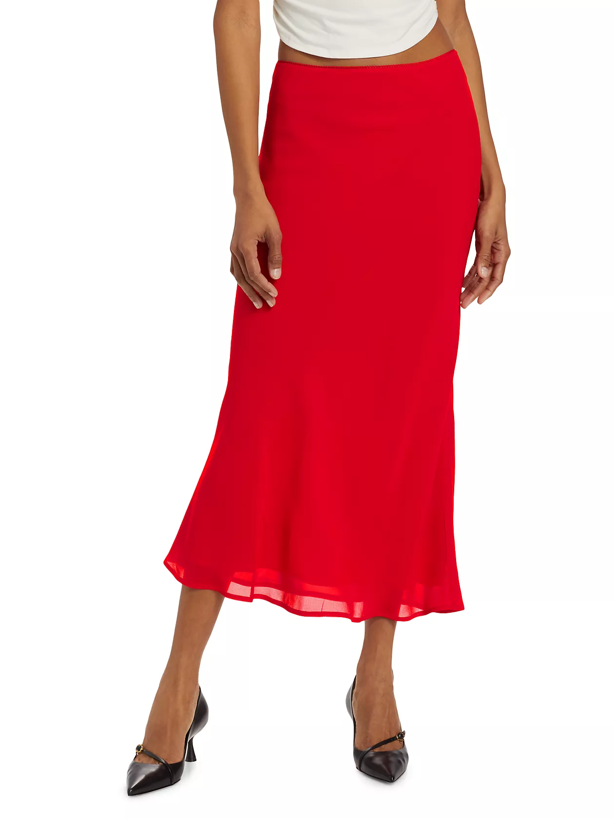 Layla Bias-Cut Midi-Skirt