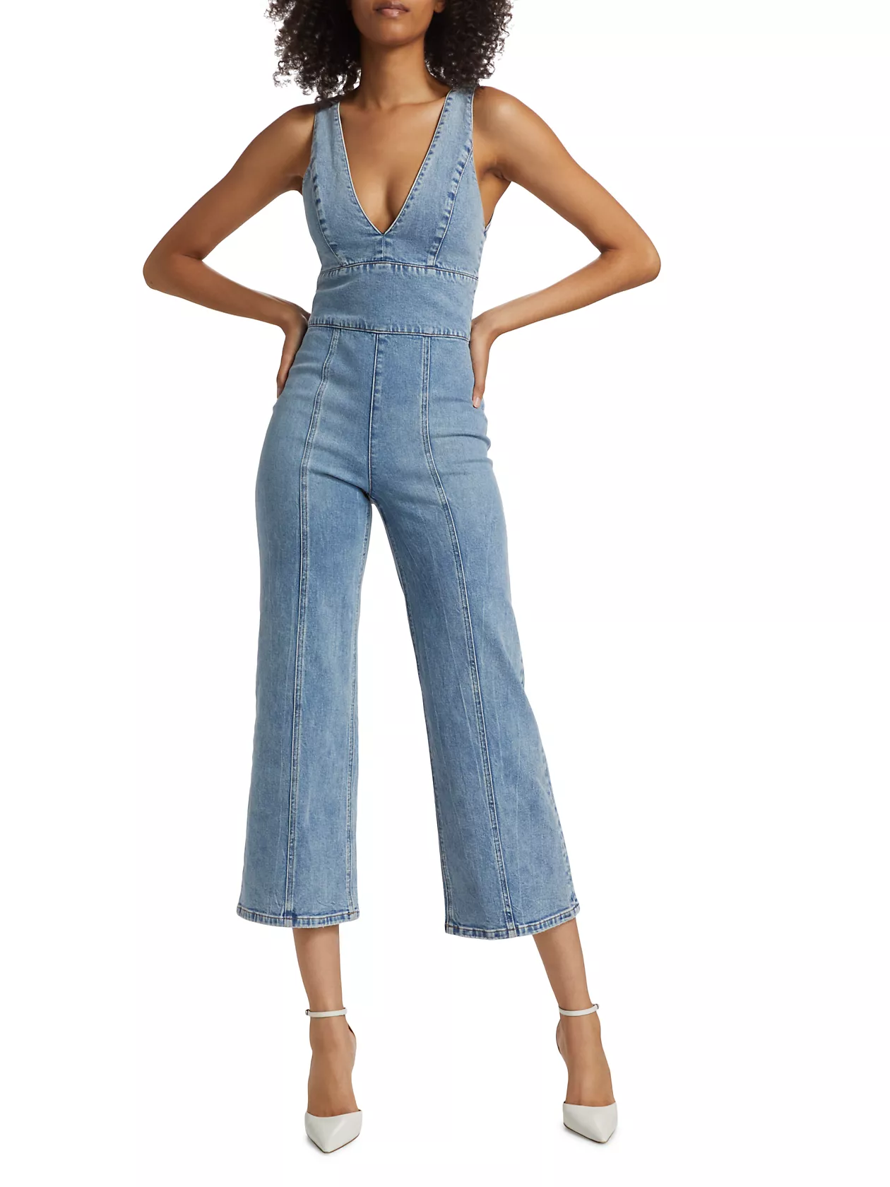 Sandra Denim V-Neck Jumpsuit