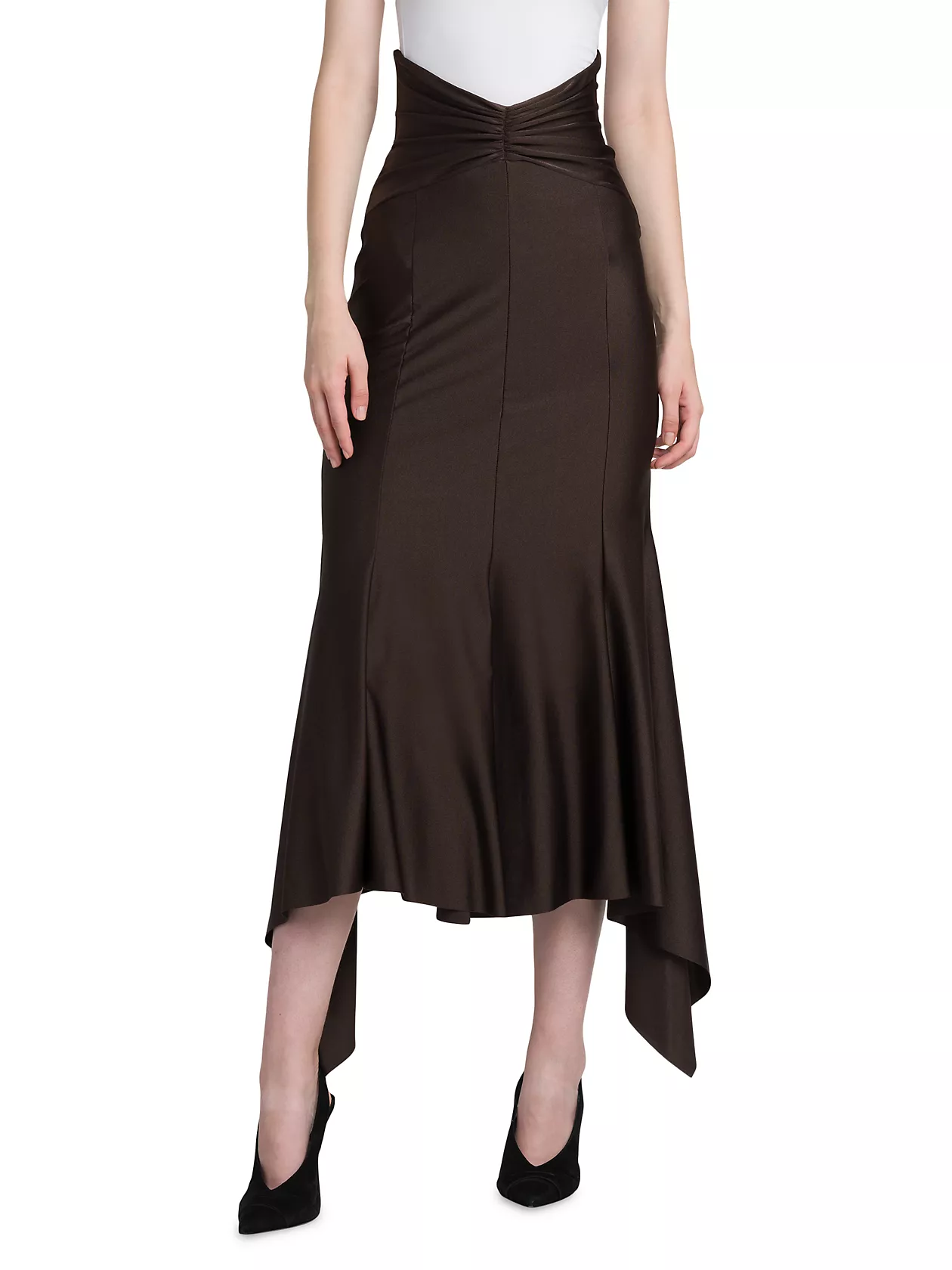 Ruched Stretch Hi-Lo Skirt