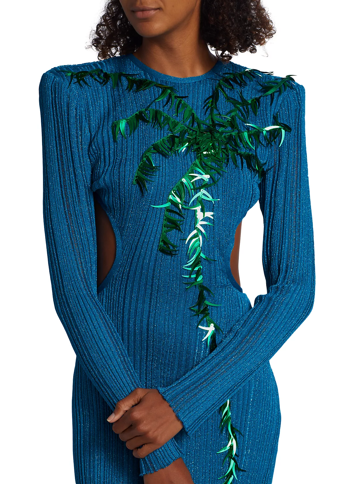 Beaded Palm Knit Gown