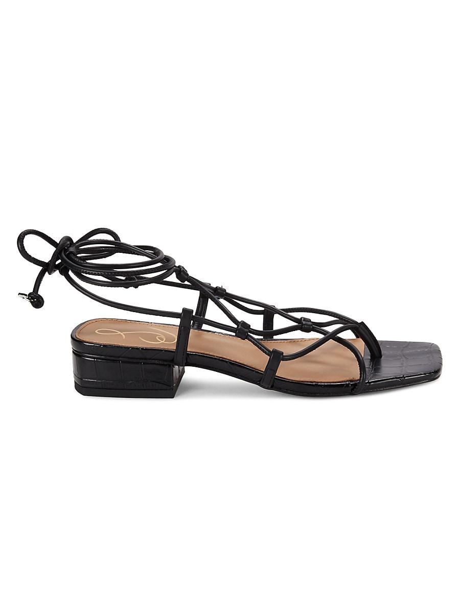 Daffy Lace Up Block Heel Sandals