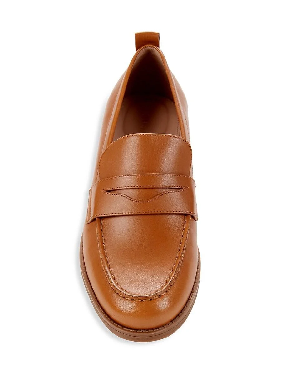 Stassi Leather Penny Loafers