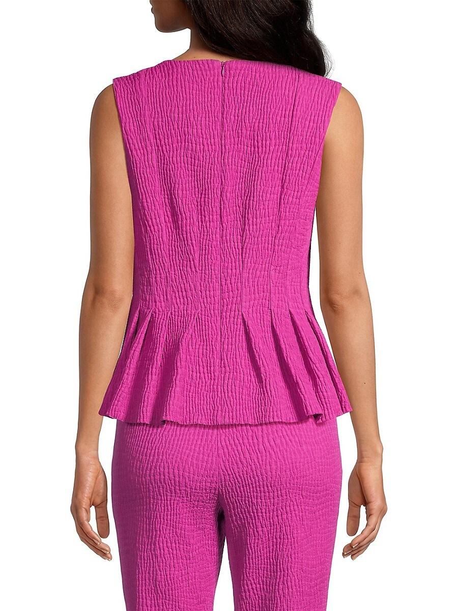 Textured Jacquard Peplum Top