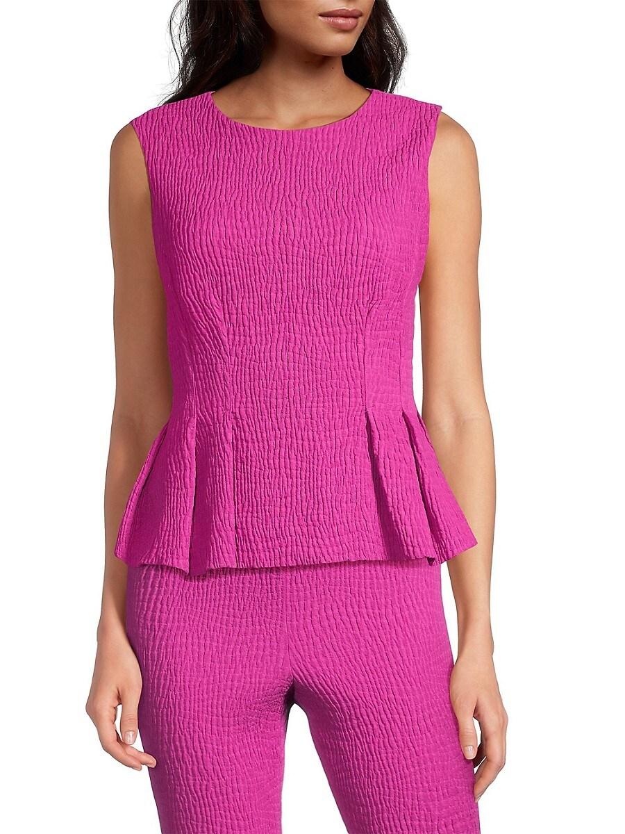 Textured Jacquard Peplum Top