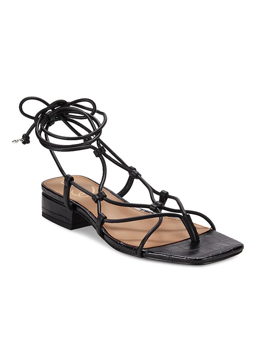 Daffy Lace Up Block Heel Sandals