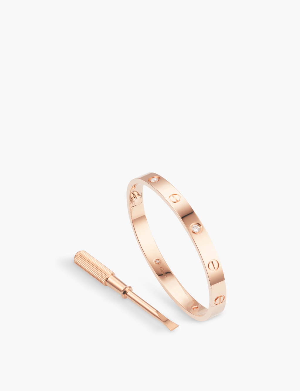 LOVE 18ct rose-gold and 4 brilliant-cut diamond bracelet