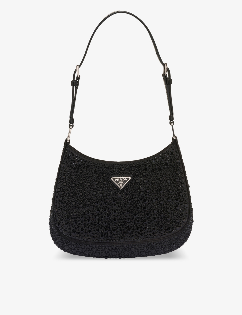 Cleo crystal-embellished satin shoulder bag