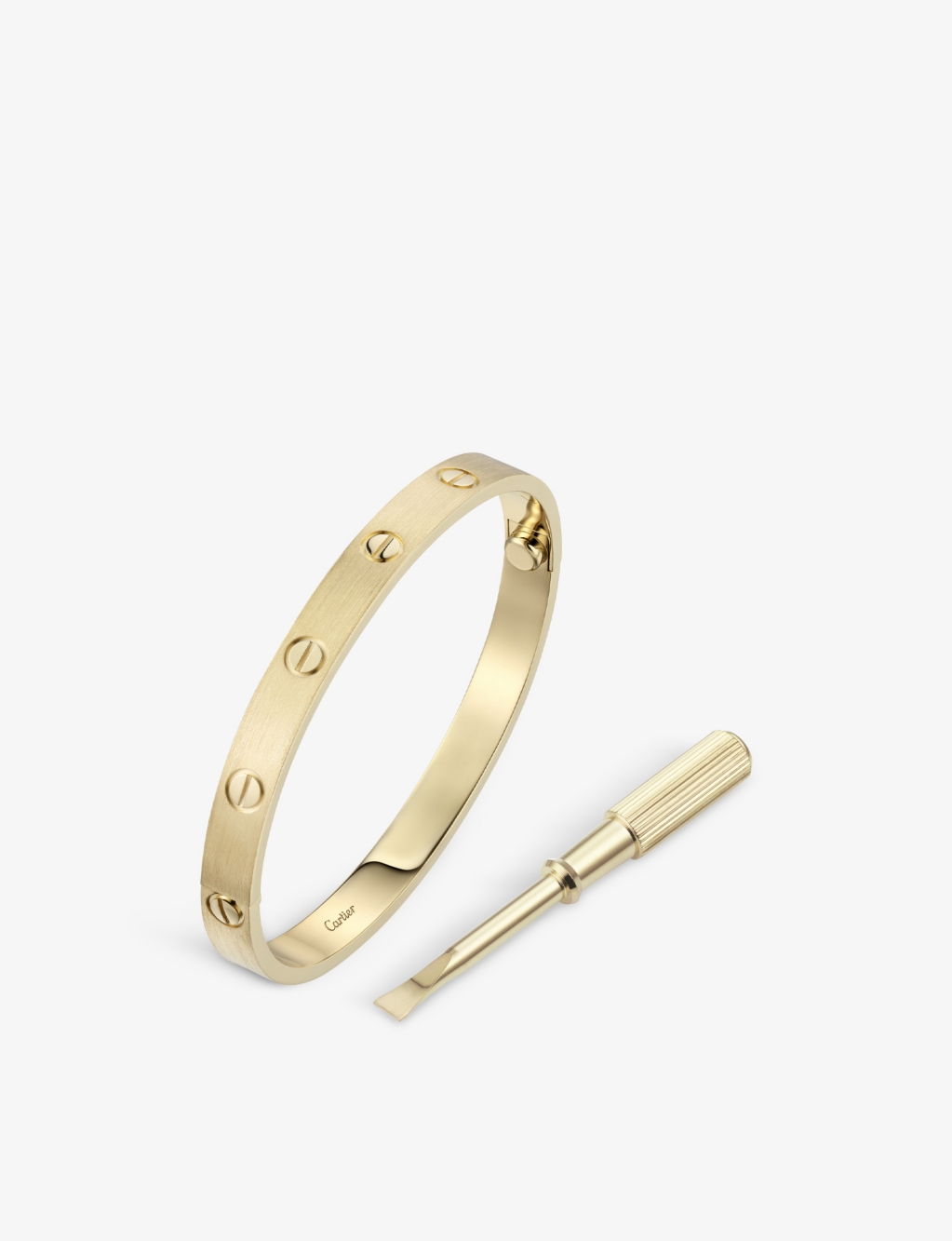 LOVE brushed 18ct yellow-gold bracelet