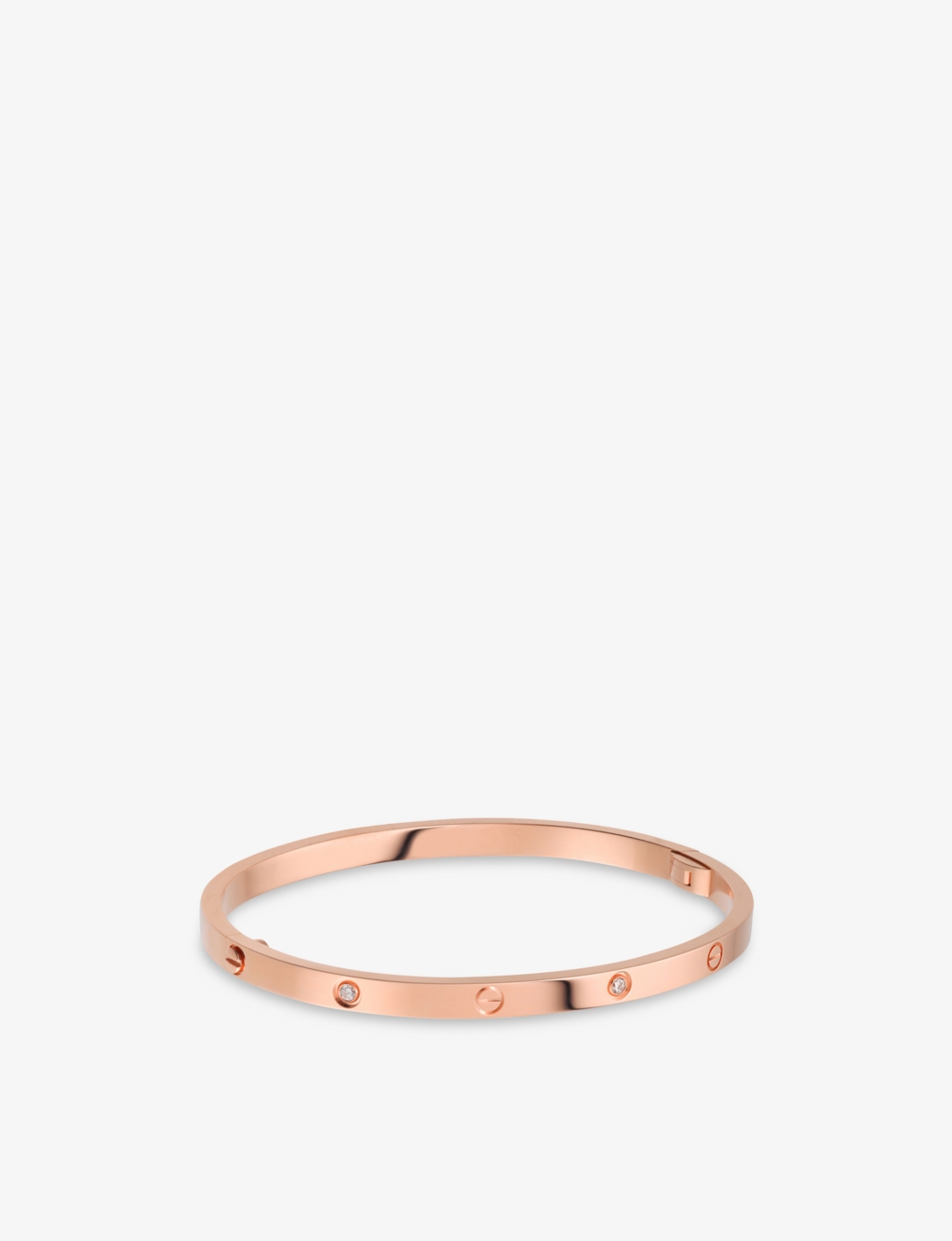 LOVE small 18ct rose-gold and 6 diamonds bracelet