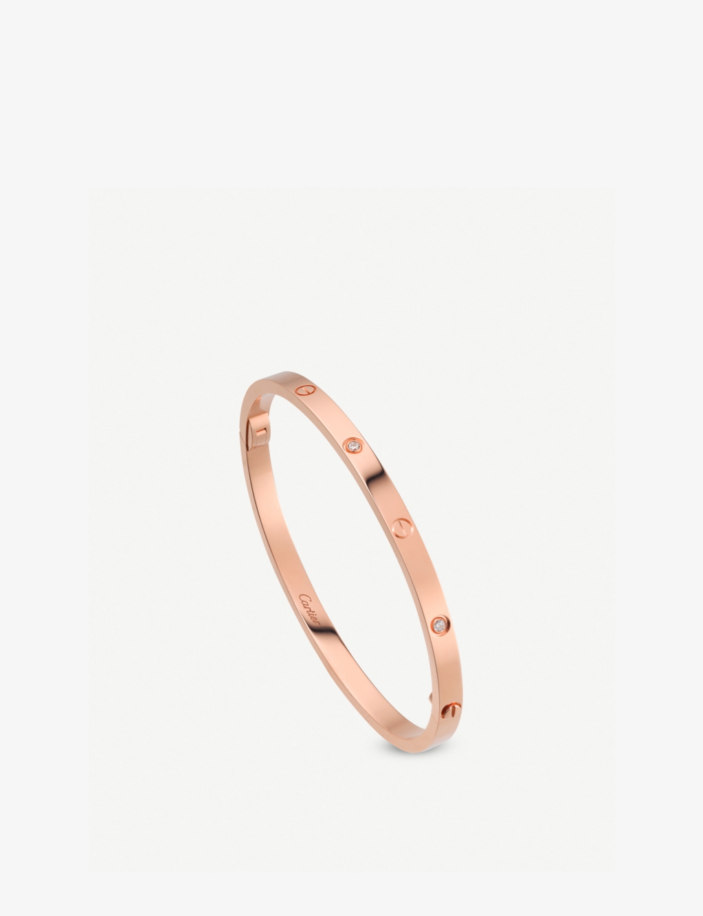 LOVE small 18ct rose-gold and 6 diamonds bracelet