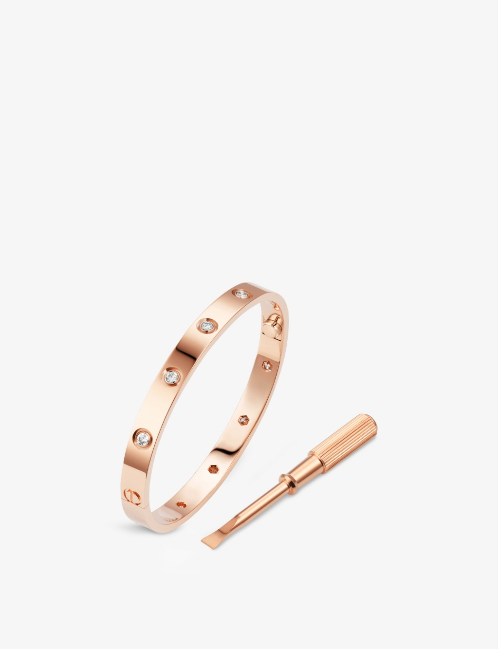 LOVE 18ct rose-gold and 10 brilliant-cut diamond bracelet